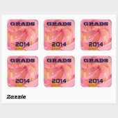 GRADS stickers Afstudeerjaar Roze Roos Afstuderen (Vel)