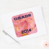 GRADS stickers Afstudeerjaar Roze Roos Afstuderen (Envelop)