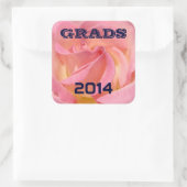 GRADS stickers Afstudeerjaar Roze Roos Afstuderen (Tas)