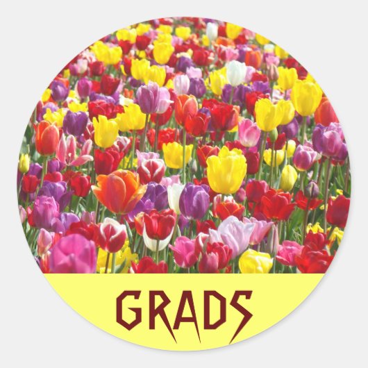 GRADS stickers Tulp Bloemen Afstudeer Uitnodiging (Voorkant)