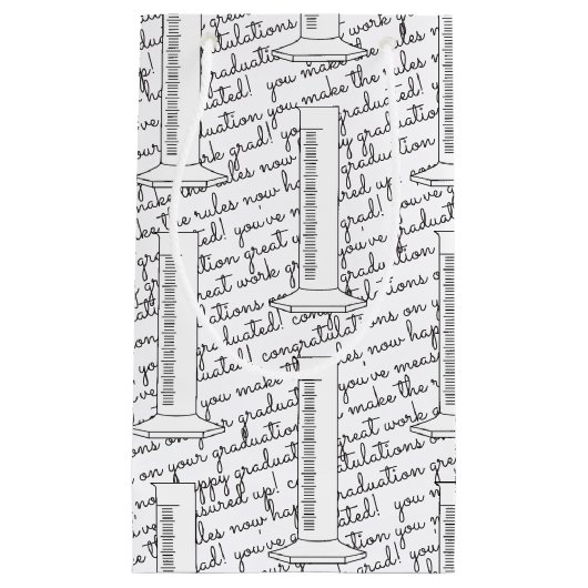 Graduale Cylinder Happy Afstuderen Gift Bag Klein Cadeauzakje (Voorkant)