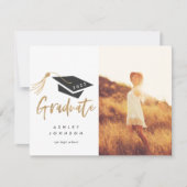 Graduale dop en Tassel Gold Foil Foto Aankondiging (Voorkant)