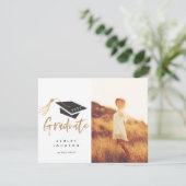 Graduale dop en Tassel Gold Foil Foto Aankondiging (Staand voorkant)