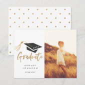 Graduale dop en Tassel Gold Foil Foto Aankondiging (Voorkant / Achterkant)