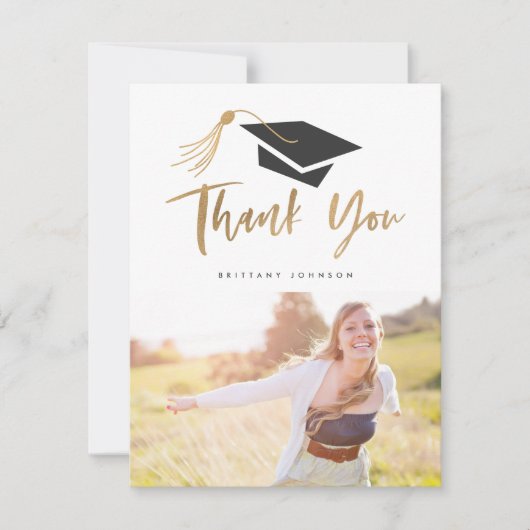 Graduale dop en Tassel Gold Foil Foto Aankondiging (Voorkant)