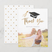 Graduale dop en Tassel Gold Foil Foto Aankondiging (Voorkant / Achterkant)