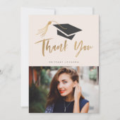 Graduale dop en Tassel Gold Foil Foto Blush Aankondiging (Voorkant)