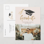 Graduale kap en Tassel Gold Foil Foto: Aankondigingskaart (Voorkant / Achterkant)