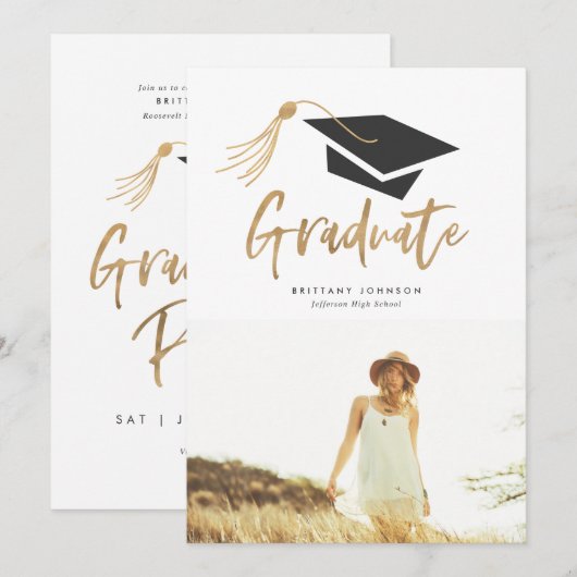 Graduale kap en Tassel Gold Foil Foto: Kaart (Voorkant / Achterkant)