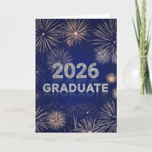Graduate 2026 Fireworks Card Kaart (Voorkant)