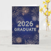 Graduate 2026 Fireworks Card Kaart (Gele Bloem)