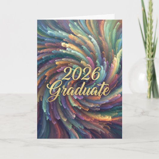 Graduate 2026 Swirling Colors Card Kaart (Voorkant)