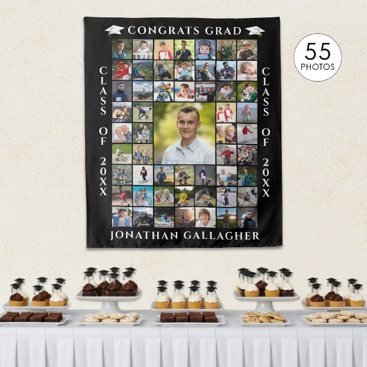 Graduate 55 Photo Collage Congrats Grad Wandkleed