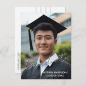 Graduate aangepaste foto en uitnodiging 3 ansichtk (Voorkant / Achterkant)