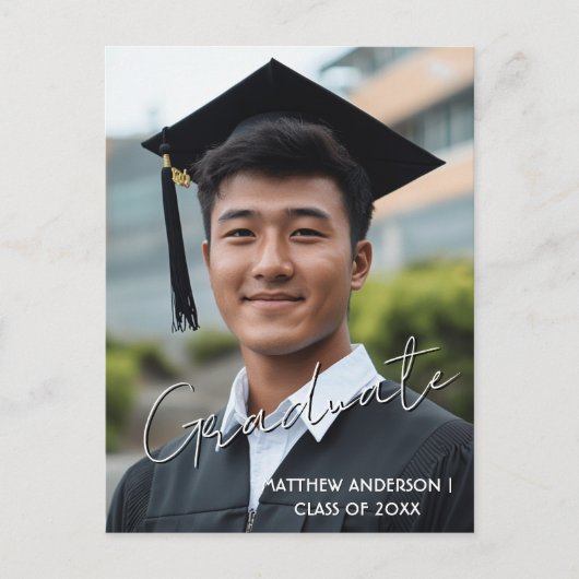 Graduate aangepaste foto en uitnodiging 3 ansichtk (Voorkant)