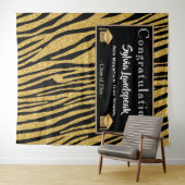 Graduate Achtergrond Goud Zebra Strepen Wandkleed (In Situ (horizontaal))