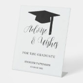 Graduate Advise & Wishes Graduation  Reclamebord Met Voetstuk (Voorkant)