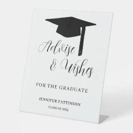 Graduate Advise & Wishes Graduation  Reclamebord Met Voetstuk