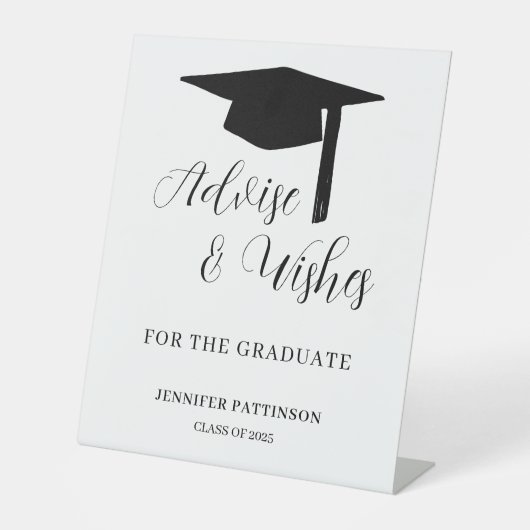Graduate Advise & Wishes Graduation  Reclamebord Met Voetstuk (Voorkant)