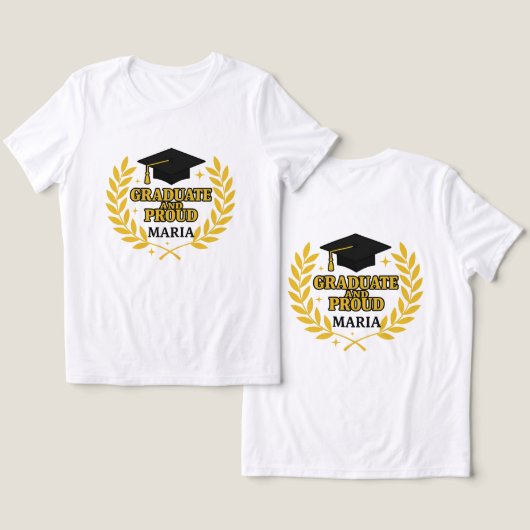 Graduate and Proud Maria Tri-Blend Shirt (Ontwerp Voorkant & Achterkant)