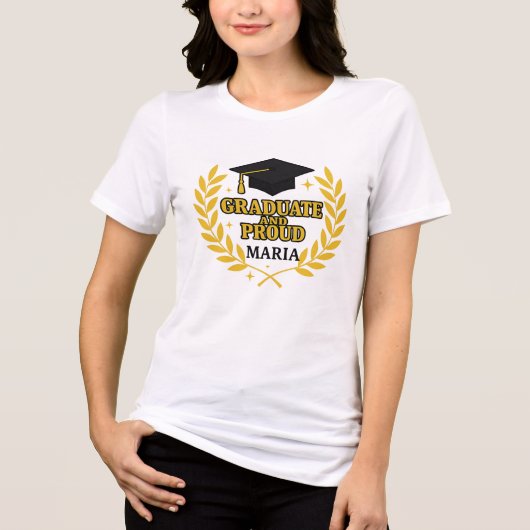 Graduate and Proud Maria Tri-Blend Shirt (Voorkant)