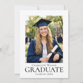 Graduate Announcement Card Photo Formal Simple Aankondiging (Voorkant)