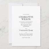 Graduate Announcement Card Photo Formal Simple Aankondiging (Achterkant)