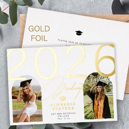 Graduate arch photo elegant 2026 graduation folie uitnodiging