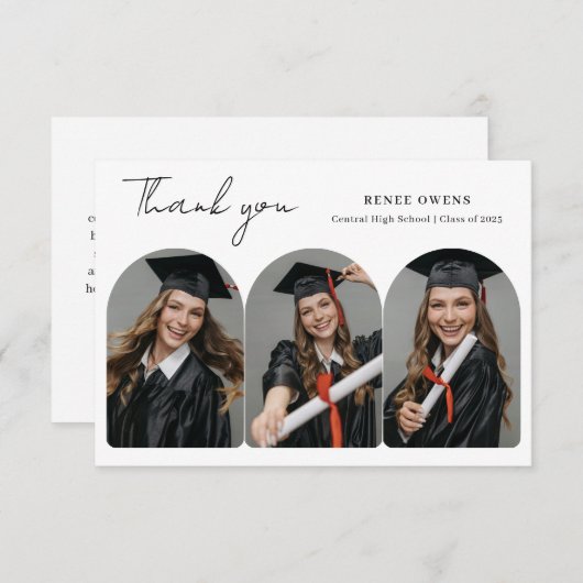Graduate Arch Photo Graduation Bedankkaart (Voorkant / Achterkant)