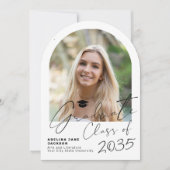 Graduate arch photo modern script graduation party kaart (Voorkant)