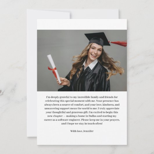 Graduate Arch Photo with Custom Message Graduation Bedankkaart (Achterkant)