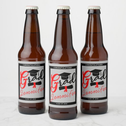 Graduate Bierfles Etiket - Proost Op Je Succes (Flessen)