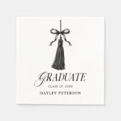 Graduate Black Bow Tassel Graduation Cocktail Servet (Voorkant)