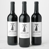 Graduate Black Bow Tassel Graduation Favors Wijn Etiket (Flessen)