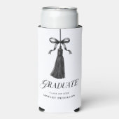 Graduate Black Bow Tassel Graduation Gift  Seltzer Blikjeskoeler (Seltzer Voorkant)