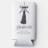 Graduate Black Bow Tassel Graduation Gift  Seltzer Blikjeskoeler (Achterkant)
