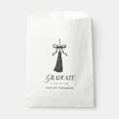 Graduate Black Bow Tassel Graduation Party Bedankzakje (Voorkant)