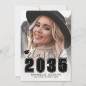 Graduate Black White Photo Graduation Aankondiging (Voorkant)