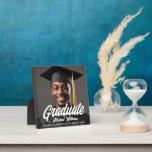 Graduate Bold Script Graduation Gift Photo Fotoplaat<br><div class="desc">This simple chic graduation photo plaque features a full photograph of your graduate. Bold simple script of your student name and class year in white typography for a modern minimalist gift. Celebrate the Class of 2026.</div>