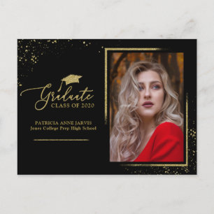 Graduate Chic Afstudeerbericht Gouden Glitters Briefkaart