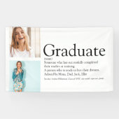 Graduate Definitie 2 Foto Modern Zwart en Wit Spandoek (Horizontaal)