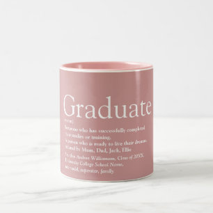Graduate Definitie Modern Stof Roos Tweekleurige Koffiemok