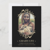 Graduate Fancy Botanical Oval Frame Golden effect Kaart (Voorkant)