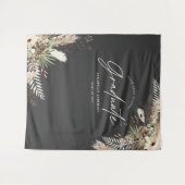 Graduate favor pampas eucalyptus elegant zwart wandkleed (Voorkant (horizontaal))