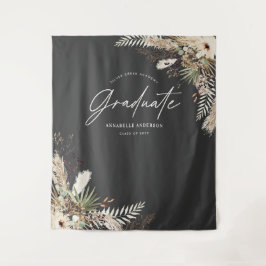 Graduate favor pampas eucalyptus elegant zwart wandkleed