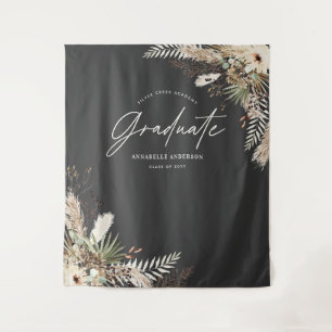 Graduate favor pampa's eucalyptus elegant zwart wandkleed