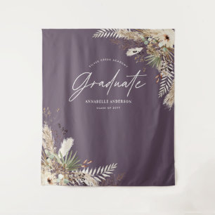 Graduate favor pampa's eucalyptus paars elegant wandkleed