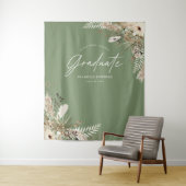 Graduate favor pampas eucalyptus salie groen budge wandkleed (In situ)