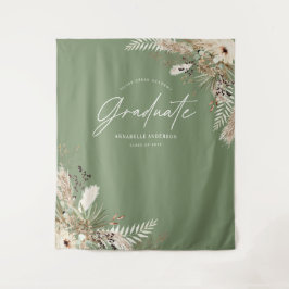 Graduate favor pampas eucalyptus salie groen budge wandkleed
