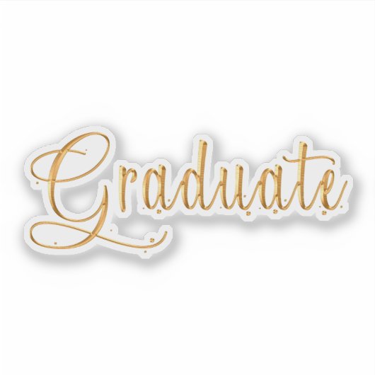 Graduate goud schrift sticker (Voorkant)